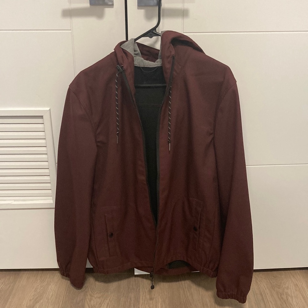 Nomad Red Windbreaker Casual Hooded Jacket